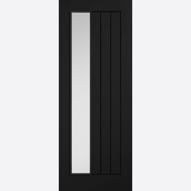 This is an image showing the LPD - Mexicano Offset Pre-finished Black Doors Available to order from T.H. Wiggans Ironmongery in Kendal