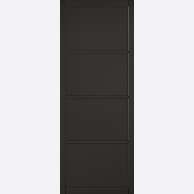 This is an image showing the LPD - Soho 4P Pre-finished Black Doors Available to order from T.H. Wiggans Ironmongery in Kendal