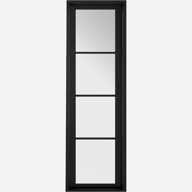 This is an image showing the LPD - Soho Sidelight Pre-finished Black Doors Available to order from T.H. Wiggans Ironmongery in Kendal