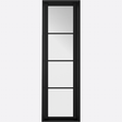 This is an image showing the LPD - Soho Sidelight Pre-finished Black Doors Available to order from T.H. Wiggans Ironmongery in Kendal