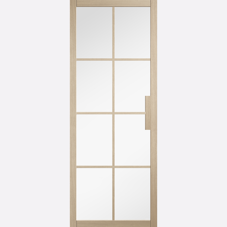 This is an image showing the LPD - Malvern Clear Glazed Pre-finished Blonde Oak Doors Available to order from T.H. Wiggans Ironmongery in Kendal