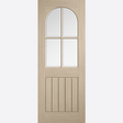 This is an image showing the LPD - Mexicano Arched Square Top Glazed Pre-finished Blonde Oak Doors Available to order from T.H. Wiggans Ironmongery in Kendal