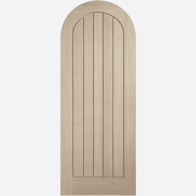 This is an image showing the LPD - Mexicano Arched Pre-finished Blonde Oak Doors Available to order from T.H. Wiggans Ironmongery in Kendal