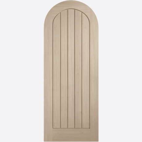 This is an image showing the LPD - Mexicano Arched Pre-finished Blonde Oak Doors Available to order from T.H. Wiggans Ironmongery in Kendal