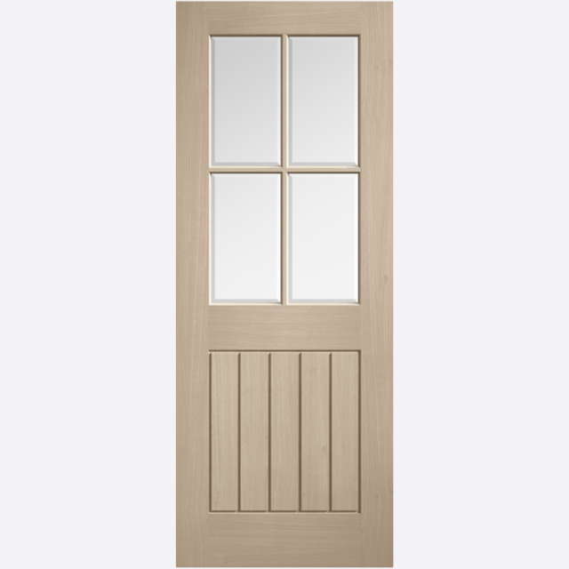 This is an image showing the LPD - Mexicano Clear Glazed Pre-finished Blonde Oak Doors Available to order from T.H. Wiggans Ironmongery in Kendal