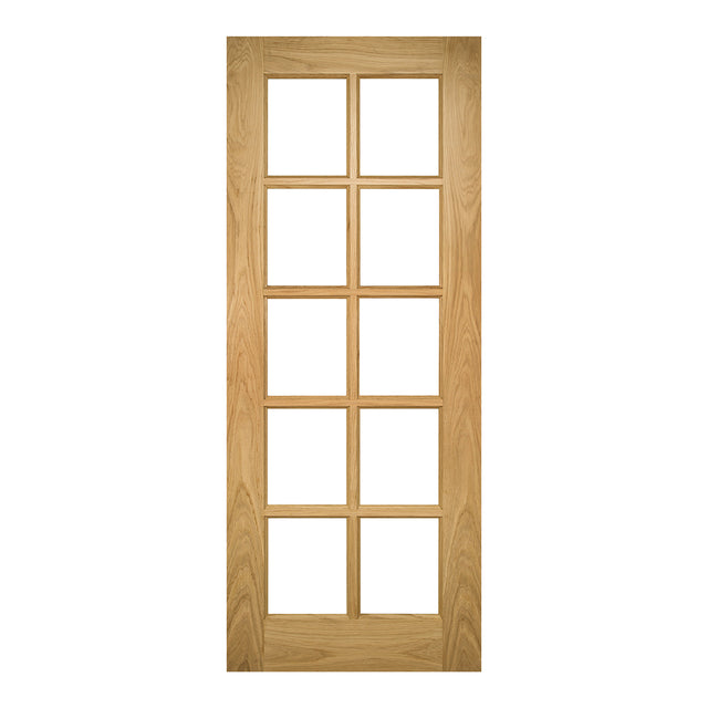 This is an image of Deanta Bristol Unfinished Oak Bevelled Glaze Doors available to order from T.H. Wiggans Ironmongery in Kendal