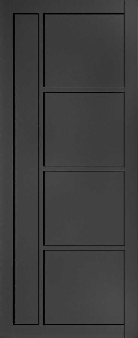 This is an image of Deanta Brixton Black Prefinished Doors available to order from T.H. Wiggans Ironmongery in Kendal