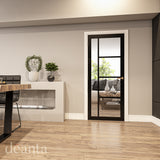 Deanta Brixton Black Prefinished Clear Glazed Doors