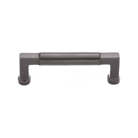 This is an image of a Heritage Brass - Cabinet Pull Bauhaus Design 101mm CTC Matt Bronze Finish, c0312-101-mb that is available to order from T.H Wiggans Ironmongery in Kendal.