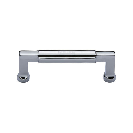 This is an image of a Heritage Brass - Cabinet Pull Bauhaus Design 101mm CTC Polished Chrome Finish, c0312-101-pc that is available to order from T.H Wiggans Ironmongery in Kendal.