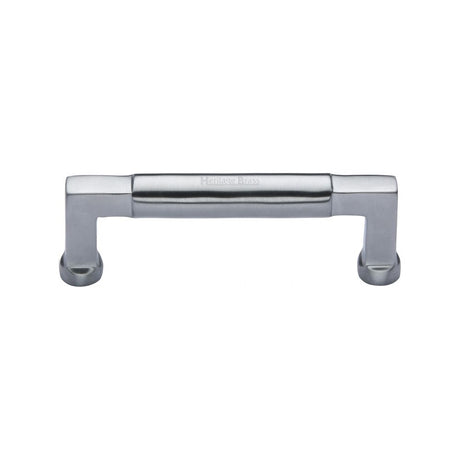 This is an image of a Heritage Brass - Cabinet Pull Bauhaus Design 101mm CTC Satin Chrome Finish, c0312-101-sc that is available to order from T.H Wiggans Ironmongery in Kendal.