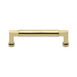 This is an image of a Heritage Brass - Cabinet Pull Bauhaus Design 128mm CTC Polished Brass Finish, c0312-128-pb that is available to order from T.H Wiggans Ironmongery in Kendal.