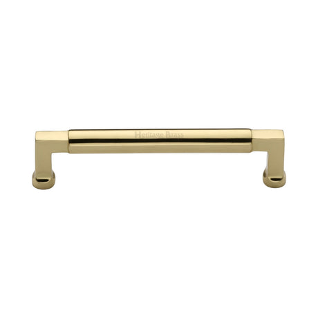 This is an image of a Heritage Brass - Cabinet Pull Bauhaus Design 152mm CTC Polished Brass Finish, c0312-152-pb that is available to order from T.H Wiggans Ironmongery in Kendal.