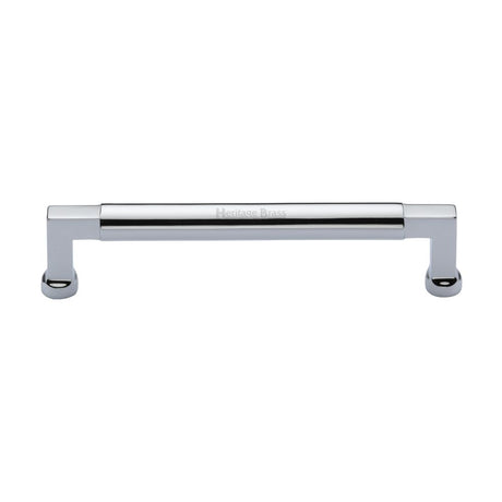 This is an image of a Heritage Brass - Cabinet Pull Bauhaus Design 160mm CTC Polished Chrome Finish, c0312-160-pc that is available to order from T.H Wiggans Ironmongery in Kendal.
