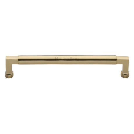 This is an image of a Heritage Brass - Cabinet Pull Bauhaus Design 203mm CTC Satin Brass Finish, c0312-203-sb that is available to order from T.H Wiggans Ironmongery in Kendal.