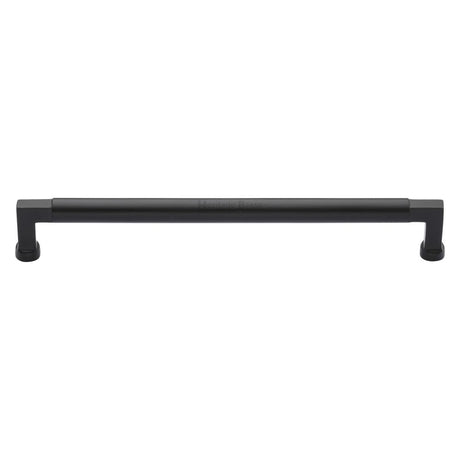 This is an image of a Heritage Brass - Cabinet Pull Bauhaus Design 254mm CTC Matt Black Finish, c0312-254-bkmt that is available to order from T.H Wiggans Ironmongery in Kendal.