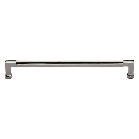 This is an image of a Heritage Brass - Cabinet Pull Bauhaus Design 254mm CTC Polished Nickel Finish, c0312-254-pnf that is available to order from T.H Wiggans Ironmongery in Kendal.