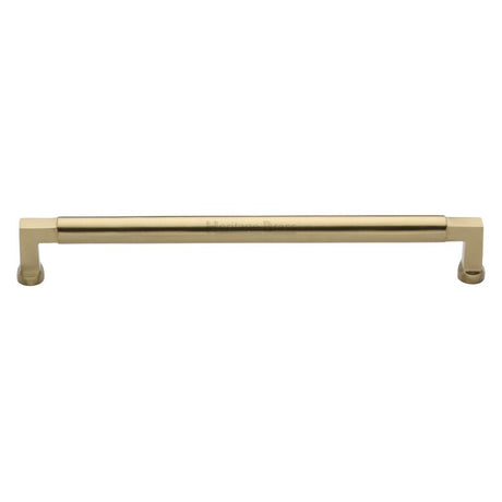 This is an image of a Heritage Brass - Cabinet Pull Bauhaus Design 254mm CTC Satin Brass Finish, c0312-254-sb that is available to order from T.H Wiggans Ironmongery in Kendal.