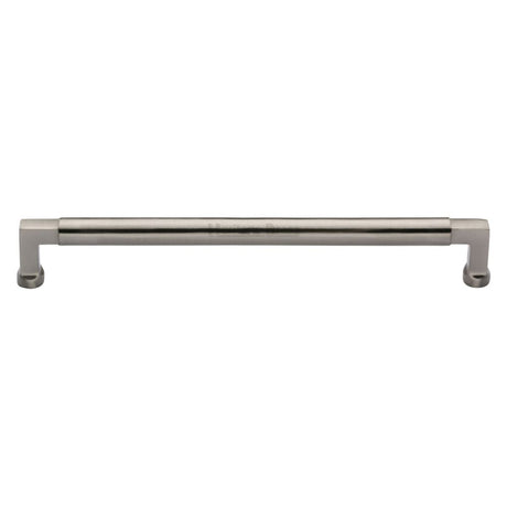 This is an image of a Heritage Brass - Cabinet Pull Bauhaus Design 254mm CTC Satin Nickel Finish, c0312-254-sn that is available to order from T.H Wiggans Ironmongery in Kendal.