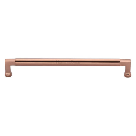 This is an image of a Heritage Brass - Cabinet Pull Bauhaus Design 254mm CTC Satin Rose Gold Finish, c0312-254-srg that is available to order from T.H Wiggans Ironmongery in Kendal.