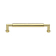 This is an image of a Heritage Brass - Cabinet Pull Bauhaus Round Design 152mm CTC Polished Brass Finish, c0319-152-pb that is available to order from T.H Wiggans Ironmongery in Kendal.