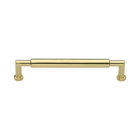 This is an image of a Heritage Brass - Cabinet Pull Bauhaus Round Design 152mm CTC Polished Brass Finish, c0319-152-pb that is available to order from T.H Wiggans Ironmongery in Kendal.