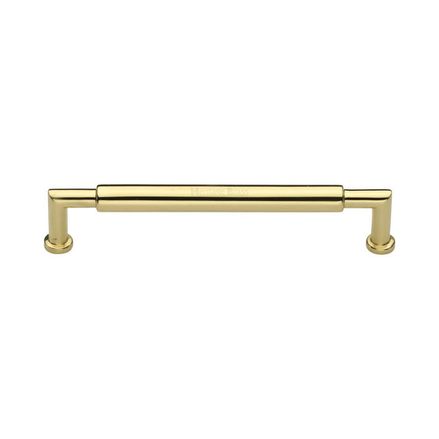 This is an image of a Heritage Brass - Cabinet Pull Bauhaus Round Design 152mm CTC Polished Brass Finish, c0319-152-pb that is available to order from T.H Wiggans Ironmongery in Kendal.