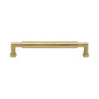 This is an image of a Heritage Brass - Cabinet Pull Bauhaus Round Design 152mm CTC Satin Brass Finish, c0319-152-sb that is available to order from T.H Wiggans Ironmongery in Kendal.