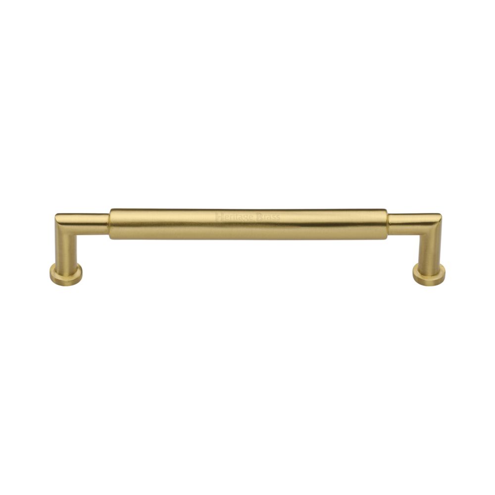 This is an image of a Heritage Brass - Cabinet Pull Bauhaus Round Design 152mm CTC Satin Brass Finish, c0319-152-sb that is available to order from T.H Wiggans Ironmongery in Kendal.