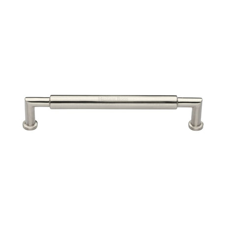 This is an image of a Heritage Brass - Cabinet Pull Bauhaus Round Design 152mm CTC Satin Nickel Finish, c0319-152-sn that is available to order from T.H Wiggans Ironmongery in Kendal.