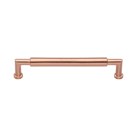 This is an image of a Heritage Brass - Cabinet Pull Bauhaus Round Design 152mm CTC Satin Rose Gold Fini, c0319-152-srg that is available to order from T.H Wiggans Ironmongery in Kendal.