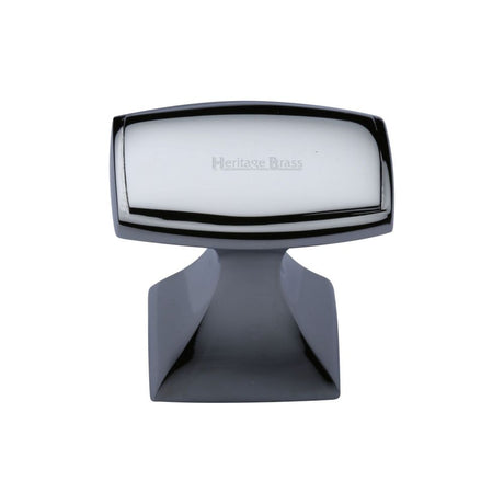 This is an image of a Heritage Brass - Cabinet Knob Deco Design 32mm Polished Chrome Finish, c0333-32-pc that is available to order from T.H Wiggans Ironmongery in Kendal.