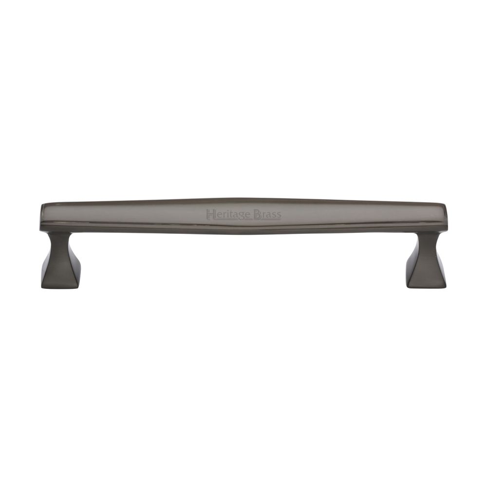 This is an image of a Heritage Brass - Cabinet Pull Deco Design 160mm CTC Matt Bronze Finish, c0334-160-mb that is available to order from T.H Wiggans Ironmongery in Kendal.