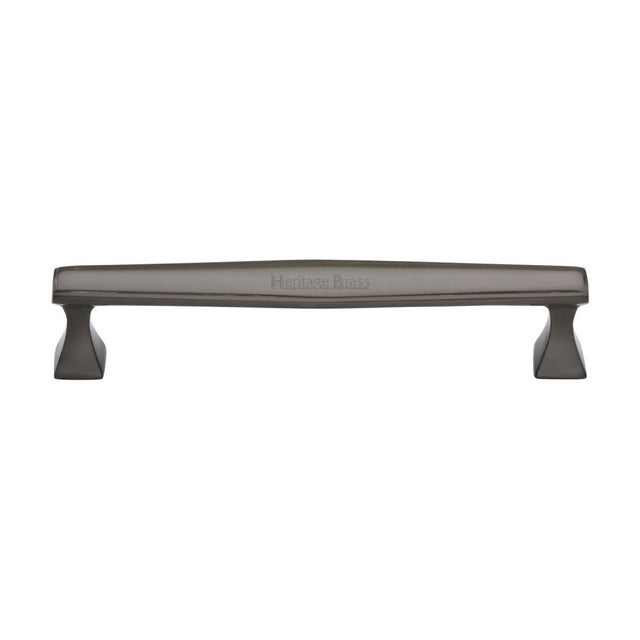 This is an image of a Heritage Brass - Cabinet Pull Deco Design 160mm CTC Matt Bronze Finish, c0334-160-mb that is available to order from T.H Wiggans Ironmongery in Kendal.