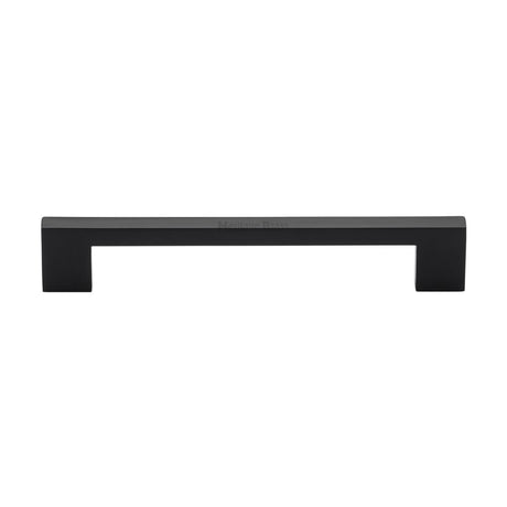 This is an image of a Heritage Brass - Cabinet Pull Metro Design 160mm CTC Matt Black Finish, c0337-160-bkmt that is available to order from T.H Wiggans Ironmongery in Kendal.