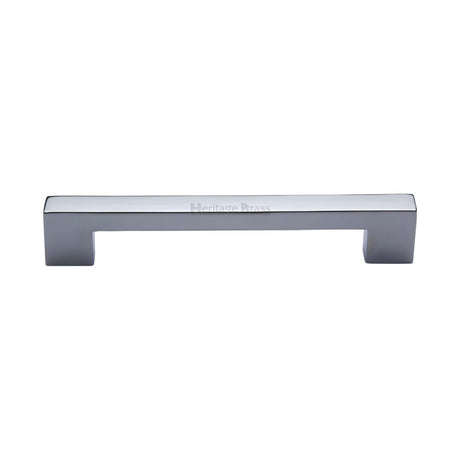 This is an image of a Heritage Brass - Cabinet Pull Metro Design 160mm CTC Polished Chrome Finish, c0337-160-pc that is available to order from T.H Wiggans Ironmongery in Kendal.