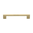 This is an image of a Heritage Brass - Cabinet Pull Metro Design 160mm CTC Satin Brass Finish, c0337-160-sb that is available to order from T.H Wiggans Ironmongery in Kendal.