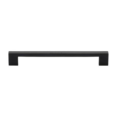 This is an image of a Heritage Brass - Cabinet Pull Metro Design 192mm CTC Matt Black Finish, c0337-192-bkmt that is available to order from T.H Wiggans Ironmongery in Kendal.