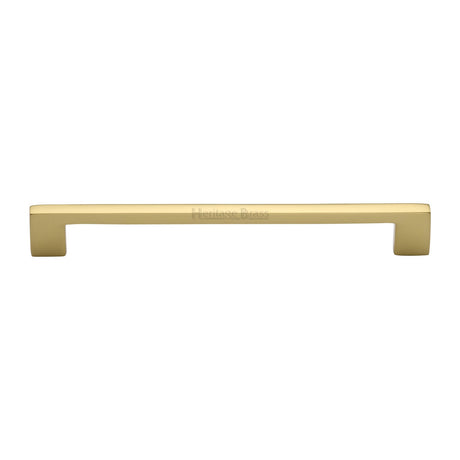 This is an image of a Heritage Brass - Cabinet Pull Metro Design 203mm Polished Brass finish, c0337-203-pb that is available to order from T.H Wiggans Ironmongery in Kendal.