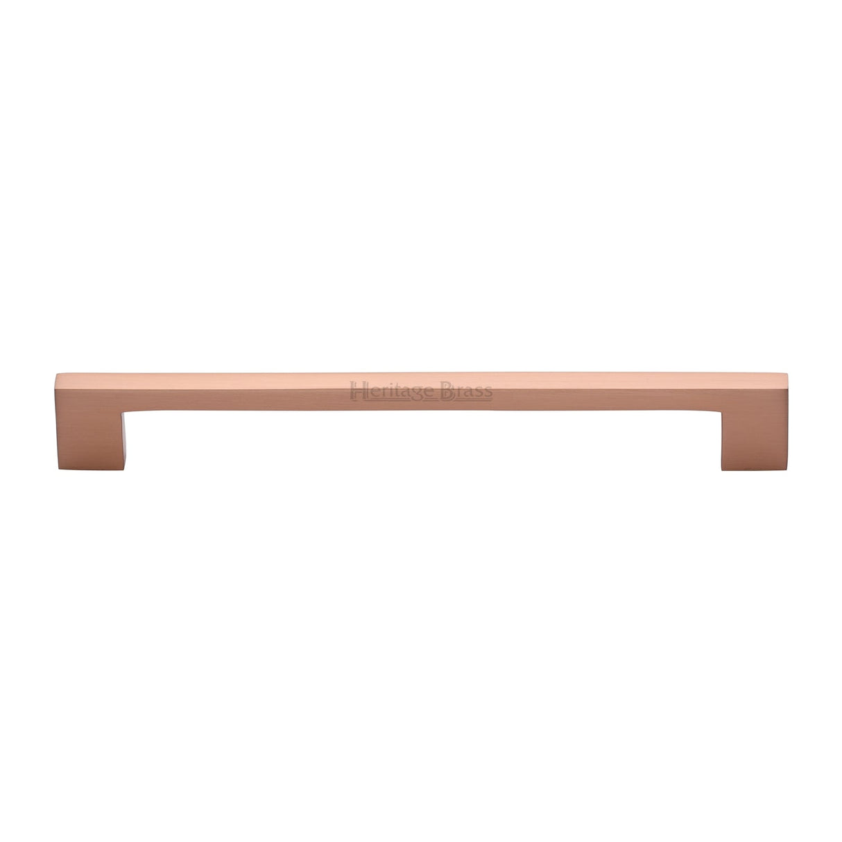 This is an image of a Heritage Brass - Cabinet Pull Metro Design 203mm CTC Satin Rose Gold Finish, c0337-203-srg that is available to order from T.H Wiggans Ironmongery in Kendal.
