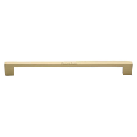 This is an image of a Heritage Brass - Cabinet Pull Metro Design 256mm CTC Satin Brass Finish, c0337-256-sb that is available to order from T.H Wiggans Ironmongery in Kendal.