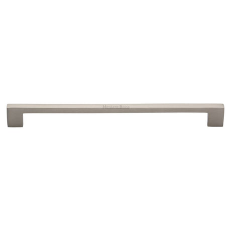 This is an image of a Heritage Brass - Cabinet Pull Metro Design 256mm CTC Satin Nickel Finish, c0337-256-sn that is available to order from T.H Wiggans Ironmongery in Kendal.