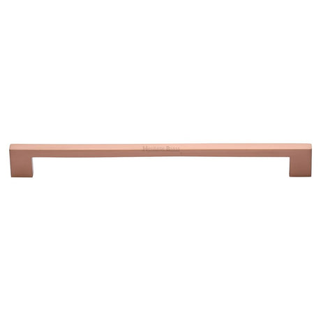 This is an image of a Heritage Brass - Cabinet Pull Metro Design 256mm CTC Satin Rose Gold Finish, c0337-256-srg that is available to order from T.H Wiggans Ironmongery in Kendal.