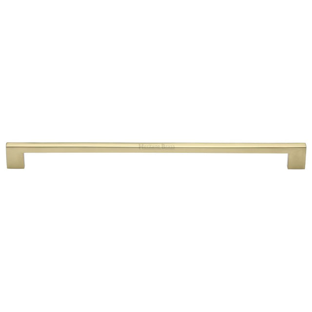 This is an image of a Heritage Brass - Cabinet Pull Metro Design 320mm CTC Polished Brass Finish, c0337-320-pb that is available to order from T.H Wiggans Ironmongery in Kendal.