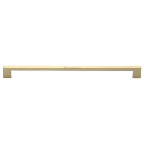 This is an image of a Heritage Brass - Cabinet Pull Metro Design 320mm CTC Satin Brass Finish, c0337-320-sb that is available to order from T.H Wiggans Ironmongery in Kendal.