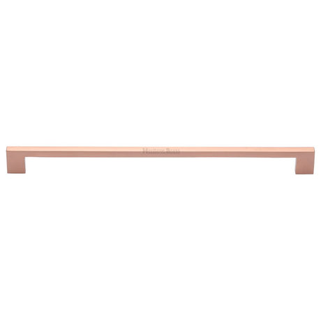This is an image of a Heritage Brass - Cabinet Pull Metro Design 320mm CTC Satin Rose Gold Finish, c0337-320-srg that is available to order from T.H Wiggans Ironmongery in Kendal.