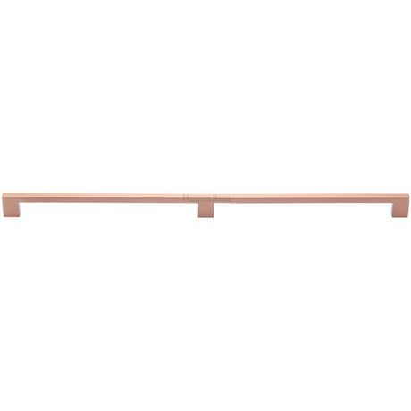 This is an image of a Heritage Brass - Cabinet Pull Metro Design 480mm CTC Satin Rose Gold Finish, c0337-480-srg that is available to order from T.H Wiggans Ironmongery in Kendal.