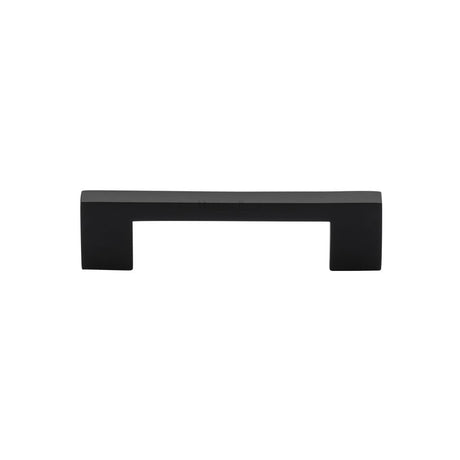 This is an image of a Heritage Brass - Cabinet Pull Metro Design 96mm CTC Matt Black Finish, c0337-96-bkmt that is available to order from T.H Wiggans Ironmongery in Kendal.
