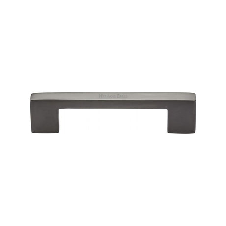 This is an image of a Heritage Brass - Cabinet Pull Metro Design 96mm CTC Matt Bronze Finish, c0337-96-mb that is available to order from T.H Wiggans Ironmongery in Kendal.