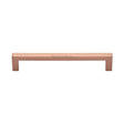 This is an image of a Heritage Brass - Cabinet Pull Square Metro Design 160mm CTC Satin Rose Gold Finis, c0339-160-srg that is available to order from T.H Wiggans Ironmongery in Kendal.